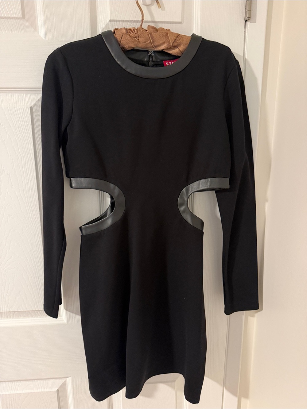STAUD Black Long-Sleeve Cutout Sheath Dress - Picture 3 of 6